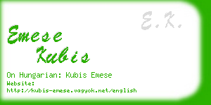 emese kubis business card